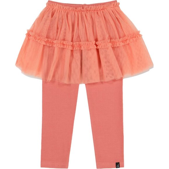 Brand new Deux par Deux Super Soft Leggings With Tulle Skirt Salmon Pink - Picture 1 of 6